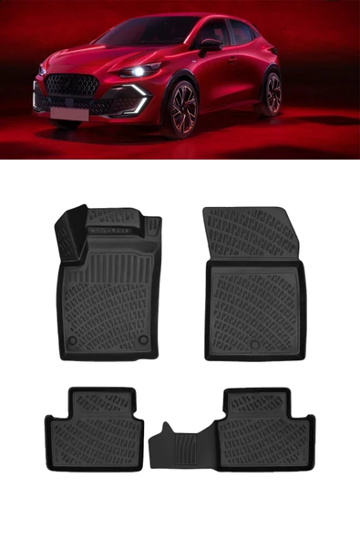 Rizline Renault Clio 6 2026 Ve Sonrası 3D Havuzlu Paspas Siyah ürün görseli 1
