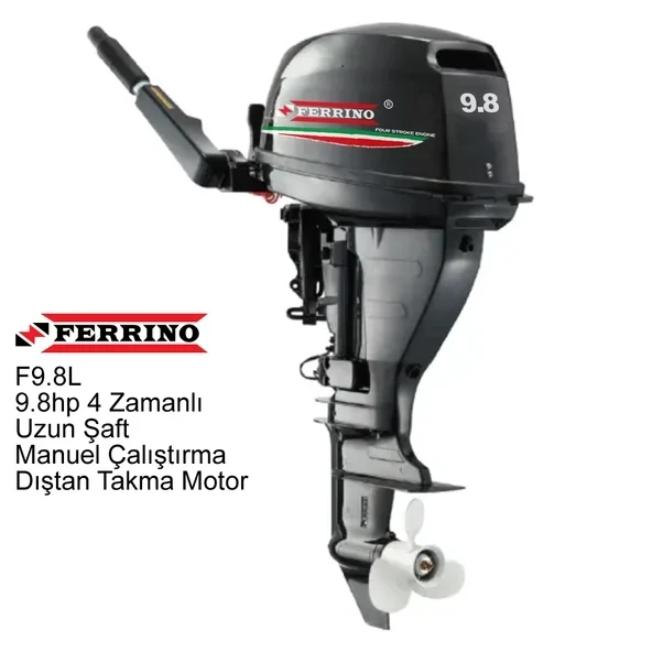 Ferrino 9.8 Hp 4T Dıştan Takma Motor (Model:F9.8BWL) Uzun Şaft Manuel ürün görseli 1