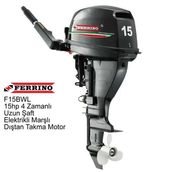 Ferrino 15 Hp 4T Dıştan Takma Motor (Model:F15BWL) Uzun Şaft Marşlı ürün görseli 1
