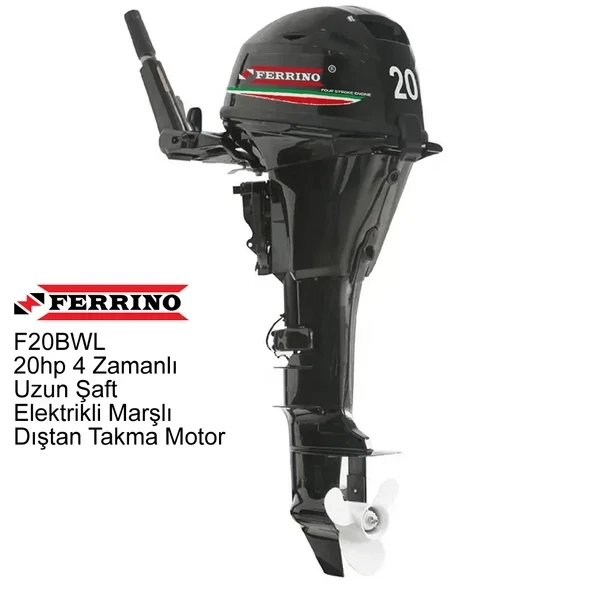 Ferrino 20 Hp 4T Dıştan Takma Motor (Model:F20BWL) Uzun Şaft Marşlı ürün görseli 1