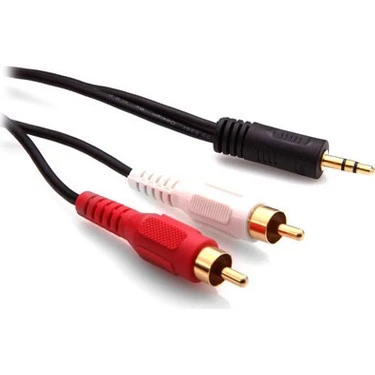 HADRON Hdx1024 Aux3.5 (M) To 2rca (M) Kablo 2lıne Gold 1.5m Siyah ürün görseli 1