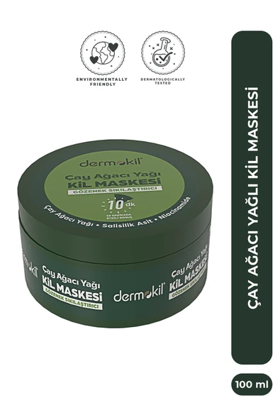 Dermokil Çay Ağacı Yağlı Gözenek Sıkılaştırıcı Kil Maskesi 100 ml ürün görseli 1