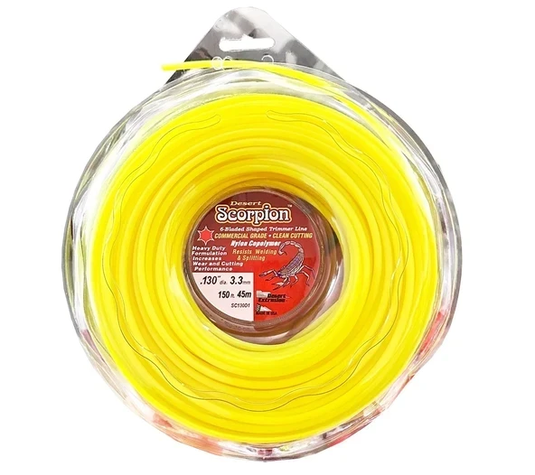 Scorpion Motorlu Tırpan Misinası 3.30 mm 45 m Sarı 6 Köşe ürün görseli 1