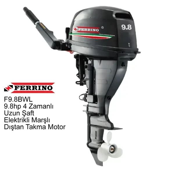 Ferrino 9.8 Hp 4T Dıştan Takma Motor (Model:F9.8BWL-R) Uzun Şaft Marşlı ürün görseli 1