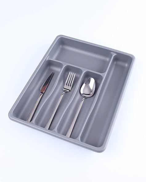 GRİ - 5 BÖLMELİ ÇEKMECE İÇİ KAŞIKLIK 36x29x5cm GO53/01456 ürün görseli 1