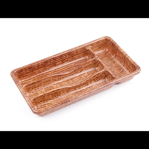 AHŞAP RENK - 4 BÖLMELİ ÇEKMECE İÇİ KAŞIKLIK 36X20CM GO53/01451 ürün görseli 1
