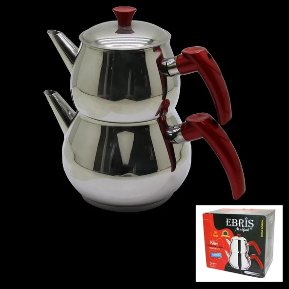 AİLE BÜYÜK BOY KÜRE ÇELİK ÇAYDANLIK SETİ ÜST: 1.2LT - ALT: 2LT GO53/01775 ürün görseli 1
