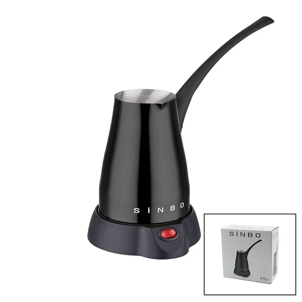 SİYAH ELEKTİRKLİ CEZVE TÜRK KAHVE MAKİNESİ 5 FİNCAN - 400ML HAZNE PASLANMAZ ÇELİK 360 DERECE DÖNEBİLME SCM-2960 GO53/01720 ürün görseli 1