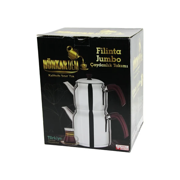 FİLİNTA JUMBO BOY ÇELİK ÇAYDANLIK SETİ ÇİFT KAPAKLI RENKLİ BAKALİT KULP ÜST DEMLİK: 2LT - ALT SULUK: 4LT KENDİNDEN SÜZGEÇLİ GO53/01779 ürün görseli 1