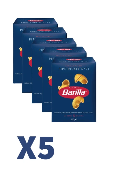 Barilla Pipe Rigate Mantı Makarna 500 Gr X 5 Adet ürün görseli 1