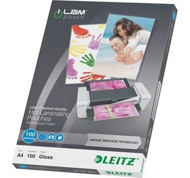 Leitz Laminasyon Poşeti A4 100 Mikron 100 Adet Parlak Kaplama İle Yüksek Kalite ürün görseli 1