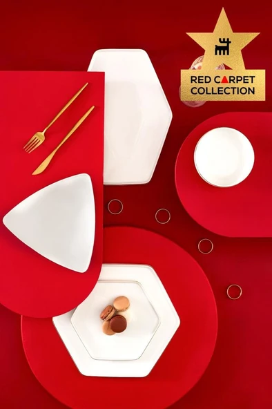 Karaca Red Carpet Collection Stream Bone Geo 59 Parça 12 Kişilik Yemek Takımı Gold Outlet ürün görseli 1