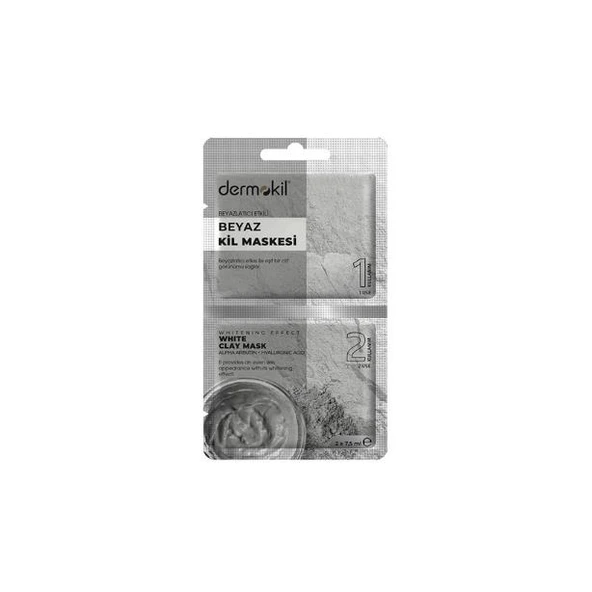 Dermokil Beyazlatıcı Etkili Beyaz Kil Maskesi 2 x 7.5 ml ürün görseli 1