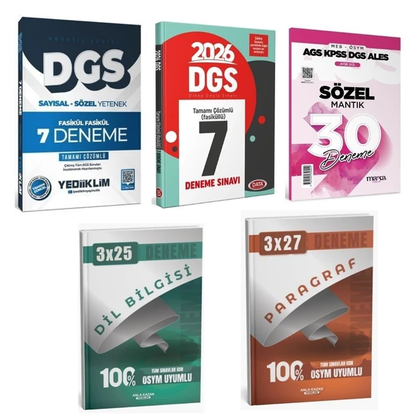 2026 DGS Sözel-Sayısal Tamamı Çözümlü Deneme Seti + Paragraf - Dilbilgisi Deneme Seti ürün görseli 1