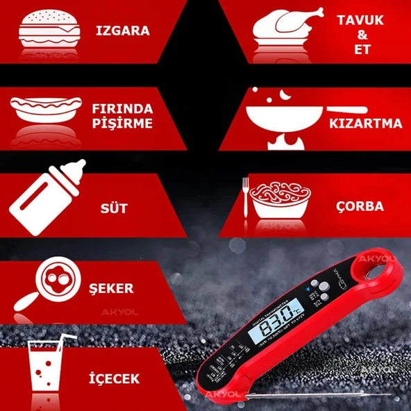 INNO 502 Katlanabilir Saplama Problu Dijital Termometre - Resim 2