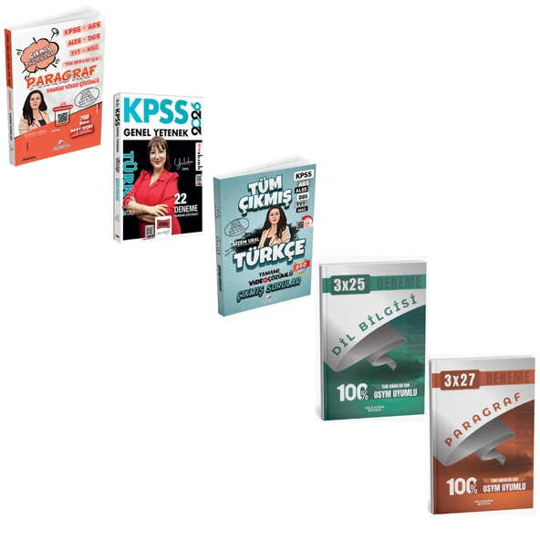 Dizgi Kitap Tüm Adaylar İçin Paragraf Çıkmış Sorular + KPSS Türkçe Deneme + Türkçe Tüm Sınavlar Çıkmış Sorular Seti ürün görseli 1
