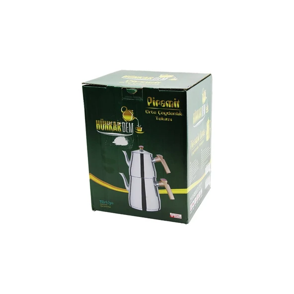 PİRAMİT ORTA BOY ÇELİK ÇAYDANLIK SETİ - TAKIMI RENKLİ BAKALİT KULP ÜST DEMLİK : 1.1LT - ALT SULUK: 2LT KENDİNDEN SÜZGEÇLİ GO53/01781 ürün görseli 1