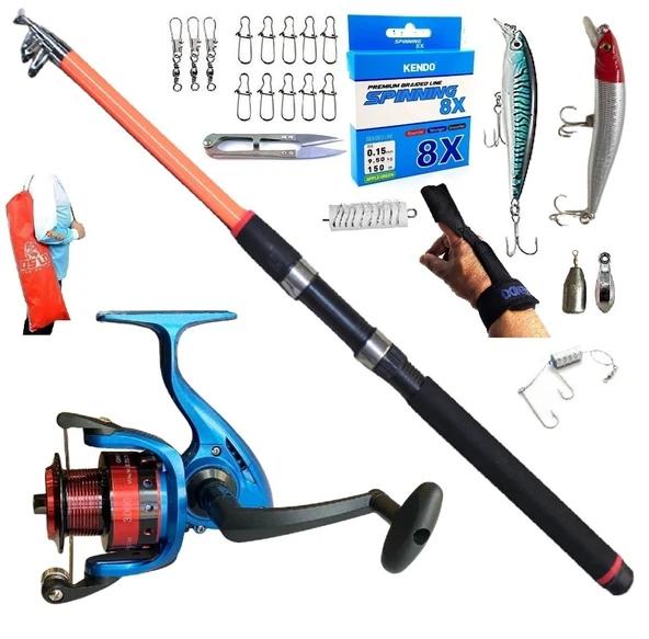 Oslo 3000 210cm 50-150gr Piranha Dolphin Rapala Maket Balık Spin Olta Takımı Seti ürün görseli 1