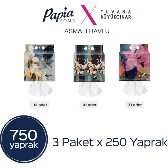 Papia Home Asmalı Havlu 750 Yaprak (3 PAKETX250 Yaprak) ürün görseli 1