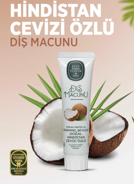 Doğal Hindistan Cevizi Özlü Diş Macunu 90 ml X2 ADET ürün görseli 1