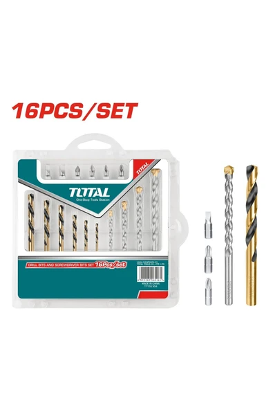 TOTAL 16 PARÇA MATKAP UCU VE BİTS UÇ SET - TACSD3165 ürün görseli 1