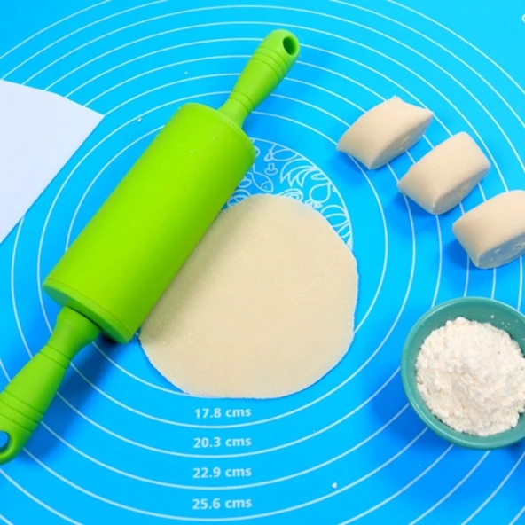 40*50 cm Silikon Ölçekli Kullanımı Kolay Hamur Açma Matı Ekmek Mantı Makarna Hamuru Yoğurma Matı GO53/02088 ürün görseli 1