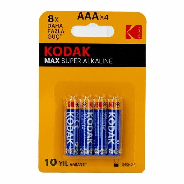 KODAK PİL İNCE ALKALİN MAX SÜPER 4 LÜ CAT 30952812-ST1 2810 2815 ürün görseli 1