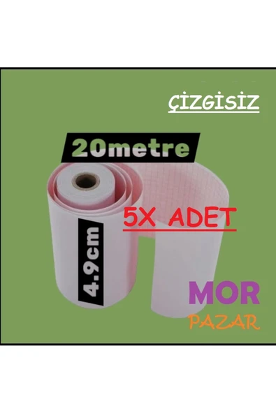 49 X 20 EKG KAGIDI 20 METRE 5 RULO ÇİZGİSİZ ürün görseli 1