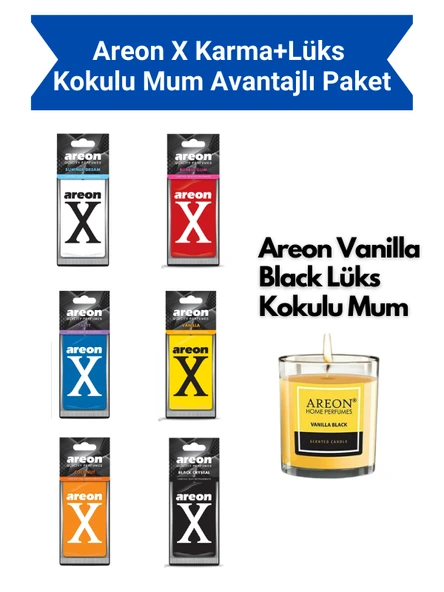 Areon X Karma+Vanilla Black Lüks Kokulu Mum Avantajlı Paket ürün görseli 1