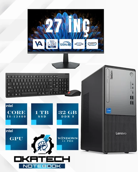 THİNKCENTRE NEO 50T G5 12UB000BTR CORE I5 13400 - 32 GB DDR5 RAM - 1 TB NVM SSD WİNDOWS 11 PRO+ 27'' MONİTÖR HEDİYELİ 12UB000BTR215-23805 ürün görseli 1