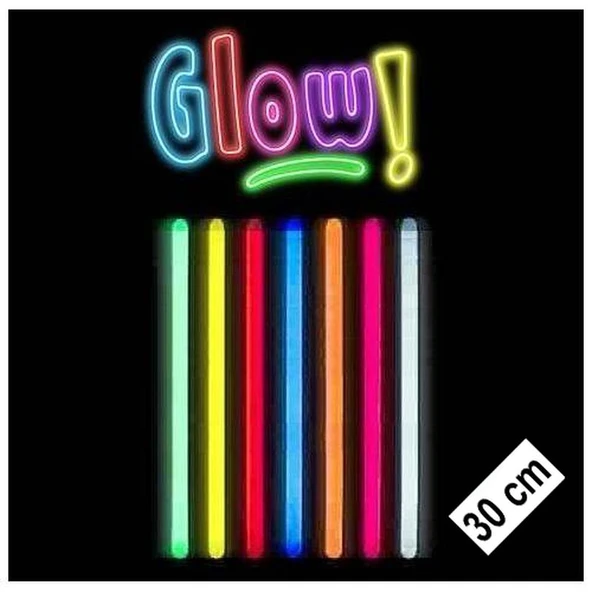 Karanlıkta Parlayan Fosforlu Glow Stick Kalın Çubuk 30 cm 1 Adet ürün görseli 1