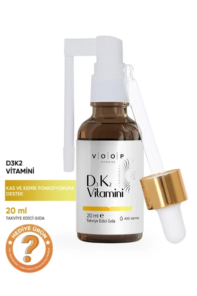 VOOP VİTAMİN D3 K2 TAKVİYE EDİCİ SPREY - DAMLA 20 ML ürün görseli 1