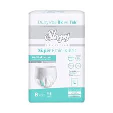 SLEEPY L BOY 8 Lİ SENSİTİVE SÜPER EMİCİ KÜLOT BEL ÖLÇÜ 110-150CM ürün görseli 1
