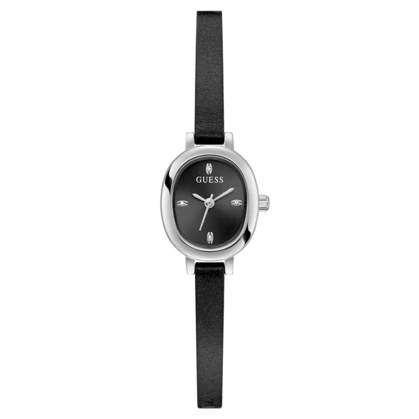 GUESS GUGW0925L1 SİYAH DERİ KORDON OVAL KADIN KOL SAATİ ürün görseli 1