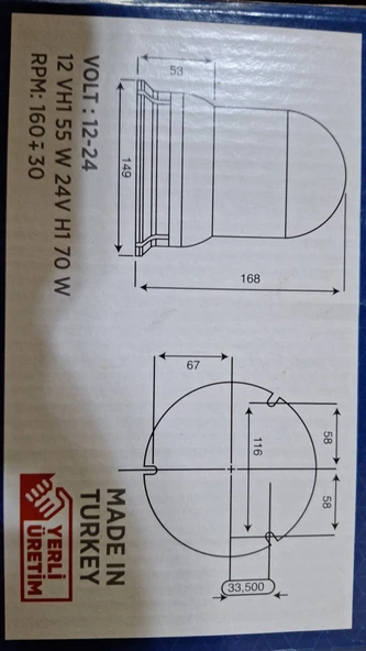 EMİR DÖNER LAMBA 12V - Resim 2