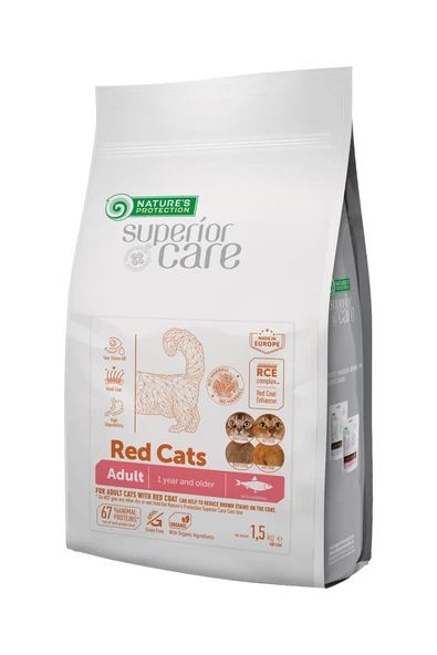 Superior Care Kızıl/kahverengi Tüylü Kediler Için Tahılsız Ringa Balıklı Kedi Maması 1,5kg ürün görseli 1