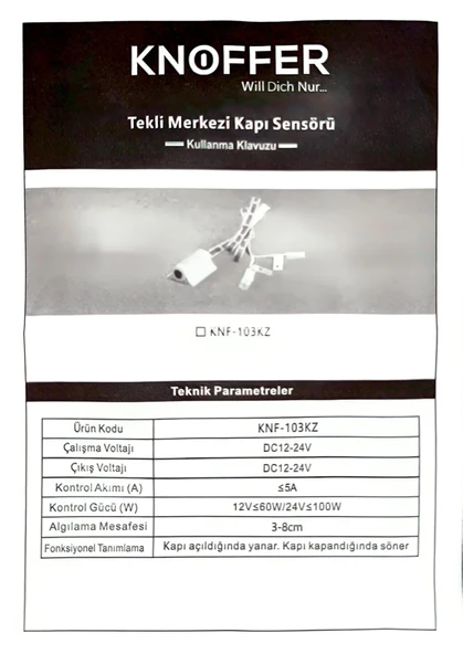 Knoffer Mobilya Dolap Kapak Sensörü - Resim 3