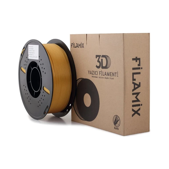 Filamix Pla+ Gold Filament 1.75mm - Plastik Makara - 1 kg ürün görseli 1