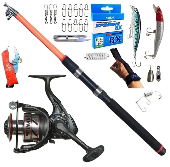 Oslo Shinari 4000 210cm 50-150gr Piranha Dolphin Rapala Maket Balık Spin Olta Takımı Seti ürün görseli 1