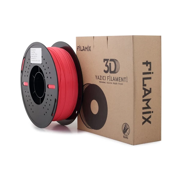 Filamix Pla+ Rose Red (Gül Pembesi) Filament 1.75mm - Plastik Makara - 1 kg ürün görseli 1