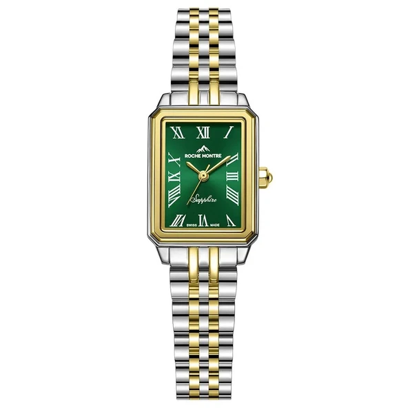 ROCHE MONTRE RML5016-02 SWISS MADE SAFİR CAM YEŞİL KADRAN DİKDÖRTGEN KADIN KOL SAATİ ürün görseli 1