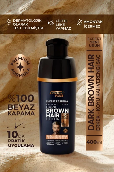 Softto Plus Expert Men Dark Brown Hair Color Koyu Kahve Geliştirilmiş Formül Doğal Görünüm ürün görseli 1