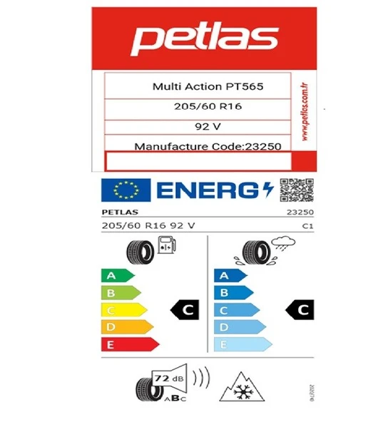 Petlas 205/60 R16 92V Multi Action PT565 Oto 4 Mevsim Lastiği (Üretim Yılı:2026) ürün görseli 1