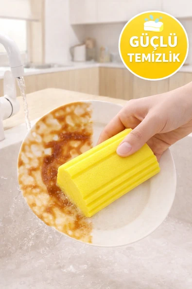 Nemli Silgi Süngeri Mucize Temizlik Süngeri Banyo Mutfak Araç İçi Leke Çıkarıcı Blok ürün görseli 1