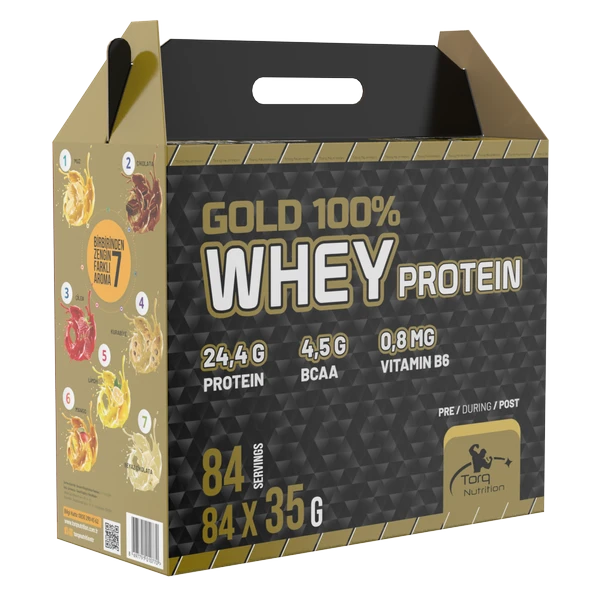 GOLD %100 Whey Protein Tozu 35 G X 84 Saşe 7 Aroma Seçeneği ürün görseli 1