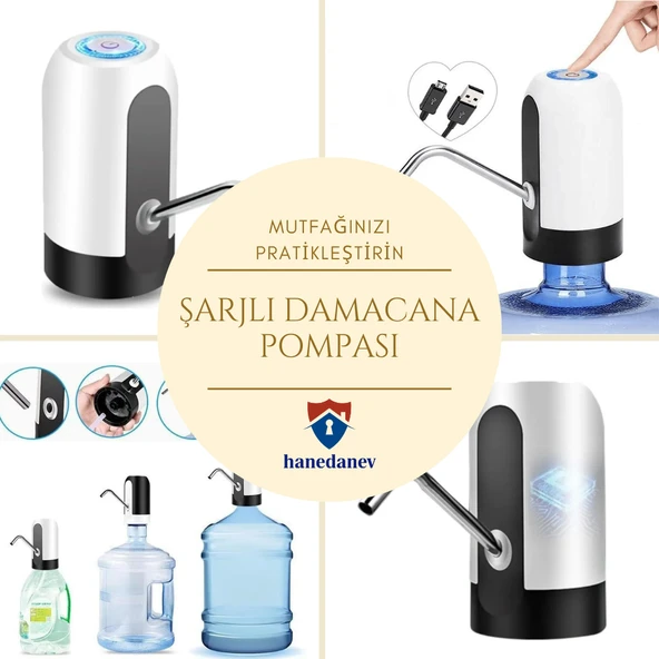 Hızlı Ve Sessiz Damacana Pompası Usb Şarjlı Ve Otomatik Dakikada 1.8 Litre Su Çıkışı ürün görseli 1