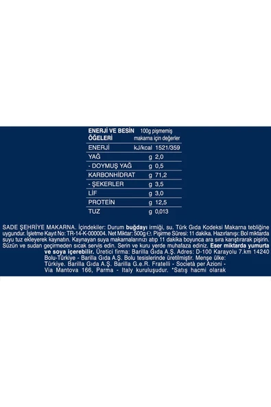 Barilla Risoni/Arpa Şehriye 500 Gr - Resim 3