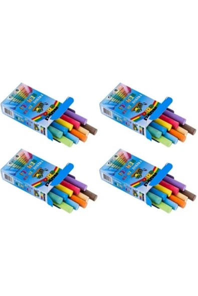 Tozsuz Renkli Tebeşir 10'lu 4 Paket ürün görseli 1