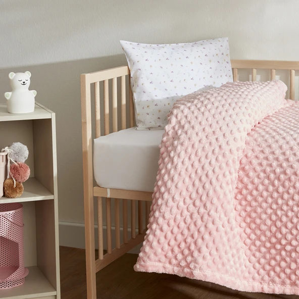 Karaca Home Bebek Lily Pembe Tomurcuk Battaniye 90x110 cm ürün görseli 1