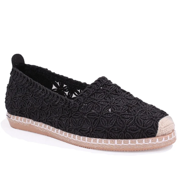 Dagoster DZA07-115526380 Siyah Triko Günlük Espadril Kadın Ayakkabı ürün görseli 1
